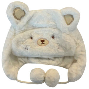 Witte Babymuts – Zacht Kunstbont met Dierenthema