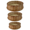 Gevlochten Mand Handgeweven met Handvat – Rond (3x)