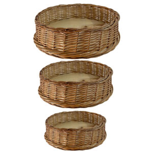 Gevlochten Mand Handgeweven met Handvat – Rond (3x)