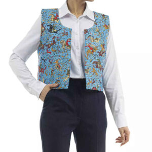 Dames Perzisch Vest – Termeh Stof Turkoois
