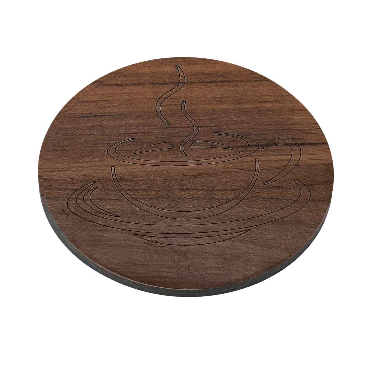 Boomstam Houten Onderzetters met Houder 6-pack – Rustiek Rond Ontwerp