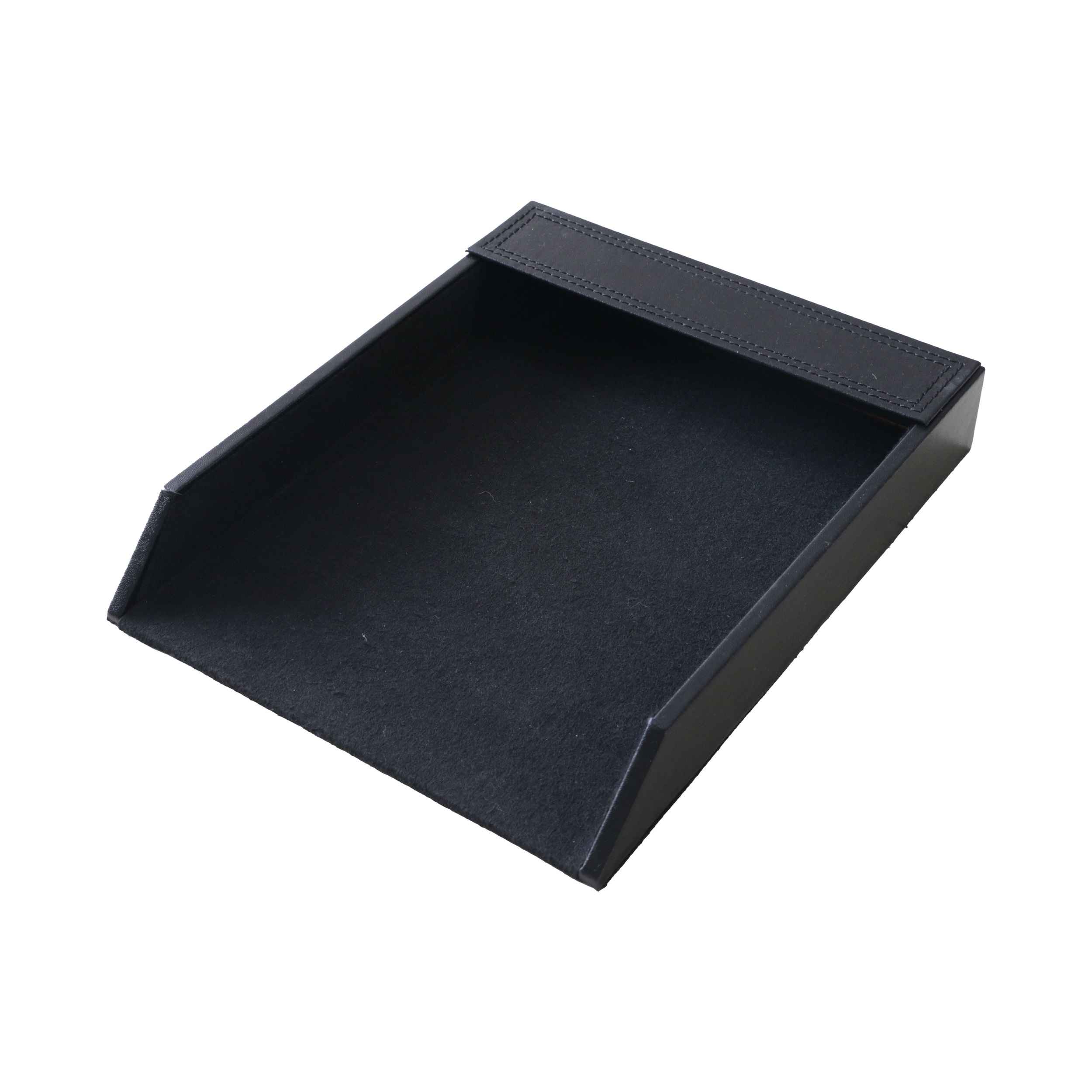 Houten Bureau Set met Leren Bekleding, 5-delig in Zwart