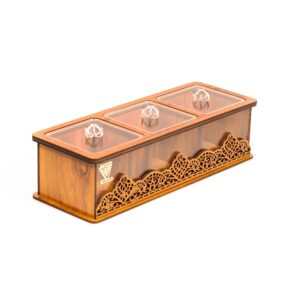 Houten Theedoos Organizer – Rustieke Stijl