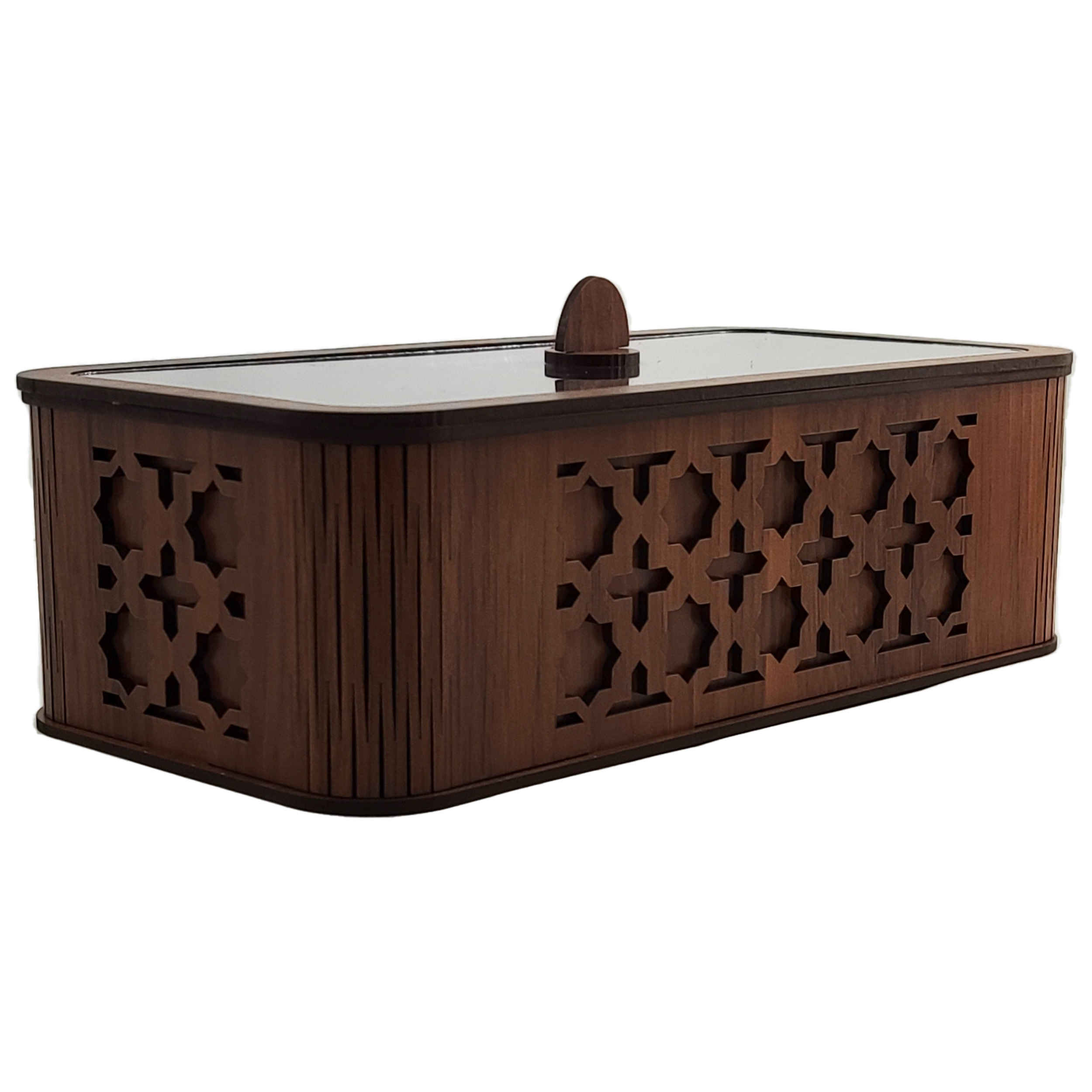 Houten Thee Opbergbox – Geometrisch design organizer