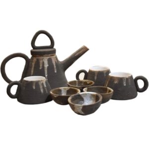 Handgemaakt Artistiek Aardewerk Theeservies – Elegant, Eco-vriendelijk & Modern voor Thuis & Cadeau