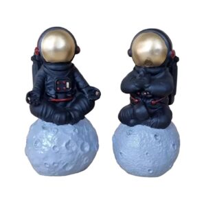 2-Delige Astronauten Model Beeldjesset – Ruimtethema Decoratie