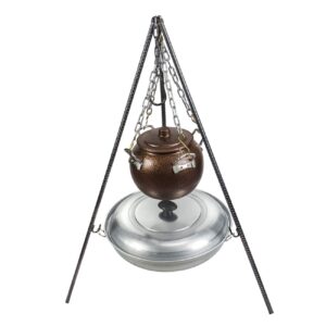 3-Delige Ketel Kampvuur Kookset met Driepoot, Pan & Pot