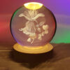 3D Kristallen Bol Nachtlamp in Rozenbloem Ontwerp – Fantasie Gloeiende LED Lamp
