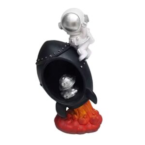 Astronaut en Ruimteschip Model Beeld – Wit