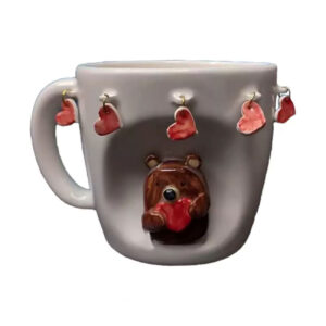 Fantasie Keramische Mok Beer & Hart Wit