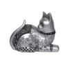Kattenbeeld Polyester Zilver met Bloemmotief