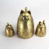 Kattenbeeld Polyester Goudkleurig (Set van 3)