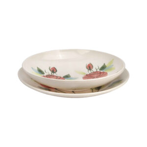 Keramisch Serviesbord & Kom Set – Rozenpatroon