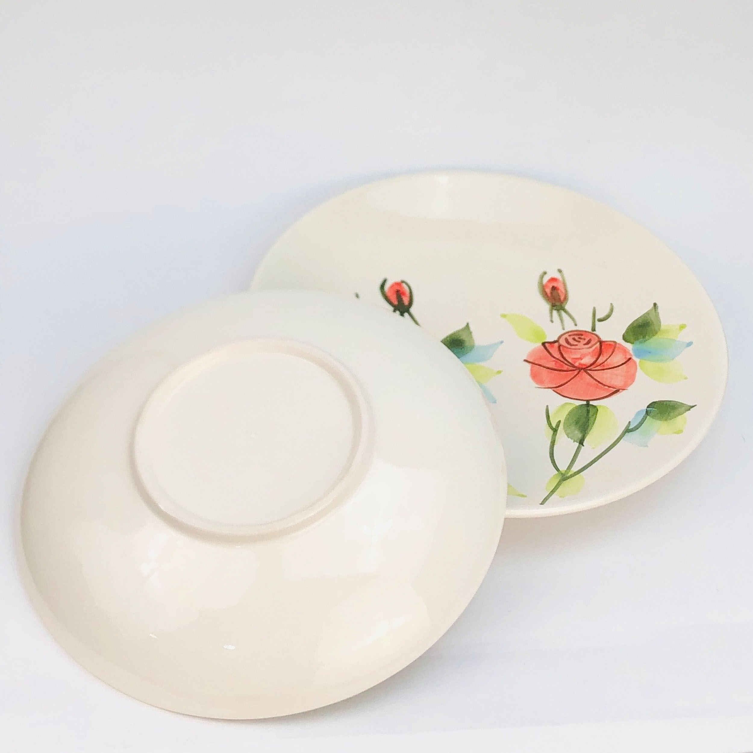 Keramisch Serviesbord & Kom Set – Rozenpatroon