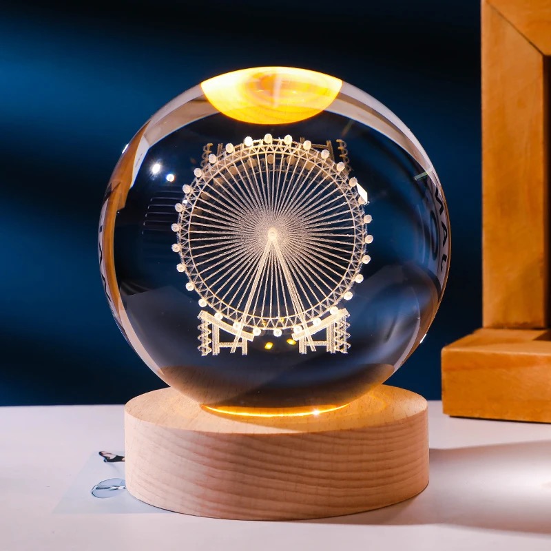 Kristallen bol lamp nachtlamp: Reuzenrad