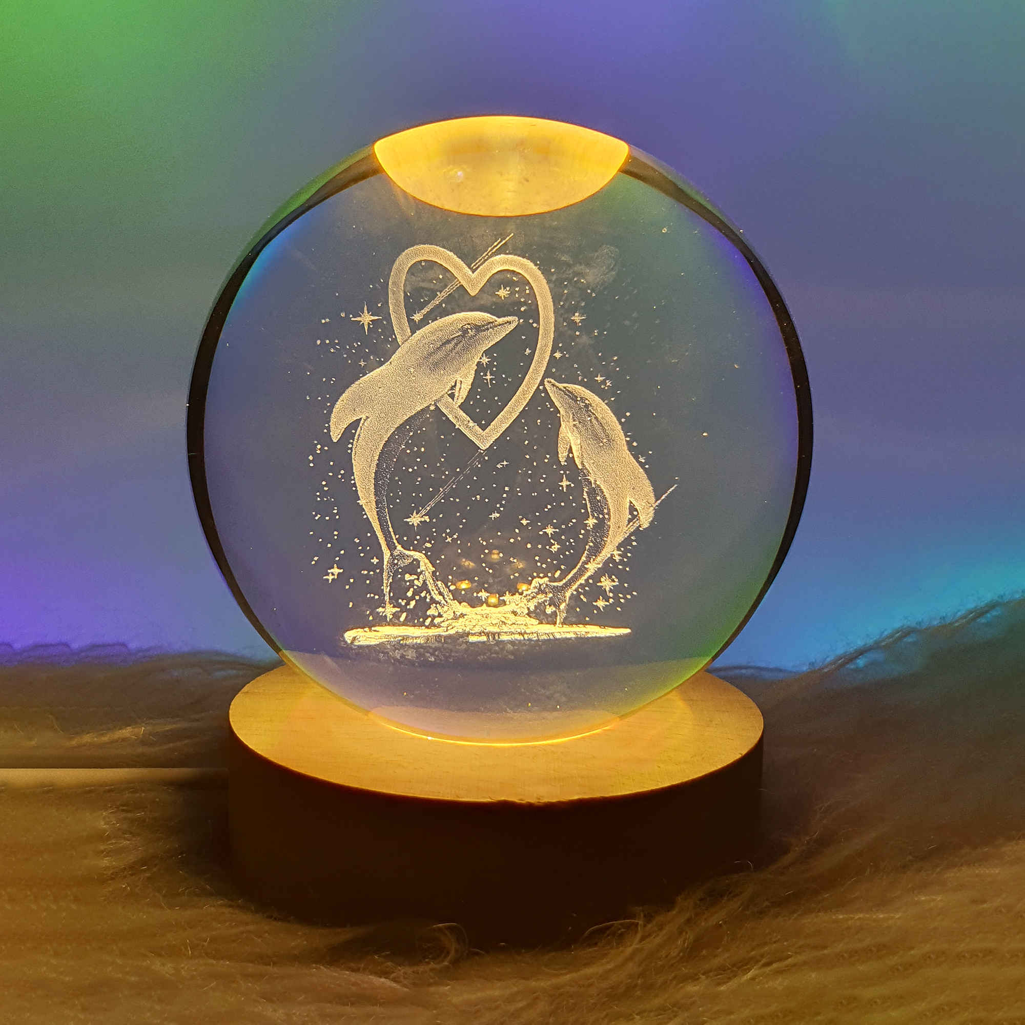 Kristallen bol lamp nachtlamp: Hart & Walvis