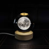 Kristallen bol lamp nachtlamp: Maan (Hout & Kristal)