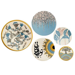 Decoratief aardewerken bord – perfect voor wanddecoratie, set van 5