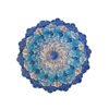 Perzische Minakari Decoratief Koperen Bord – Handgeschilderd met Ingewikkeld Blauw Bloemmotief