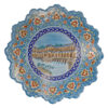 Perzische Minakari Decoratief Koperen Bord – Handgeschilderd met Ingewikkeld Bloemontwerp in Blauw