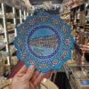 Perzische Minakari Decoratief Koperen Bord – Handgeschilderd met Ingewikkeld Bloemontwerp in Blauw