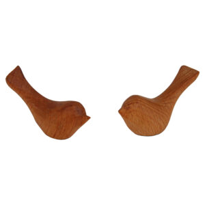 Decoratief Houten Vogel Beeldje – Handgemaakt Ideaal Cadeau voor Natuurliefhebber (x2)