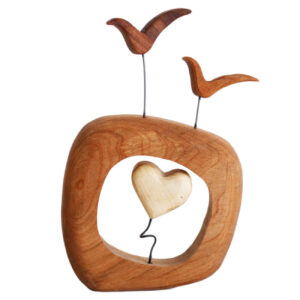 Decoratief Houten Vogel Beeldje – Handgemaakt Natuurlijk Geschikt voor Huisdecoratie