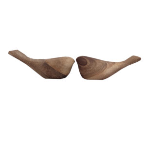 Decoratief Houten Vogel Beeldje – Perfect voor Huisdecor met Rustieke Stijl (x2)