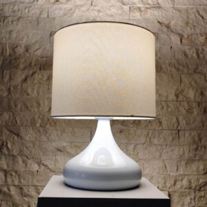 Witte Minimalistische Tafellamp – Modern Keramiek