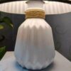 Witte en Gouden Geometrische Keramische Tafellamp