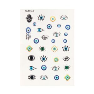 Boze Oog Nagelstickers – Een Modieuze Manier om Negativiteit af te weren (5 stuks)