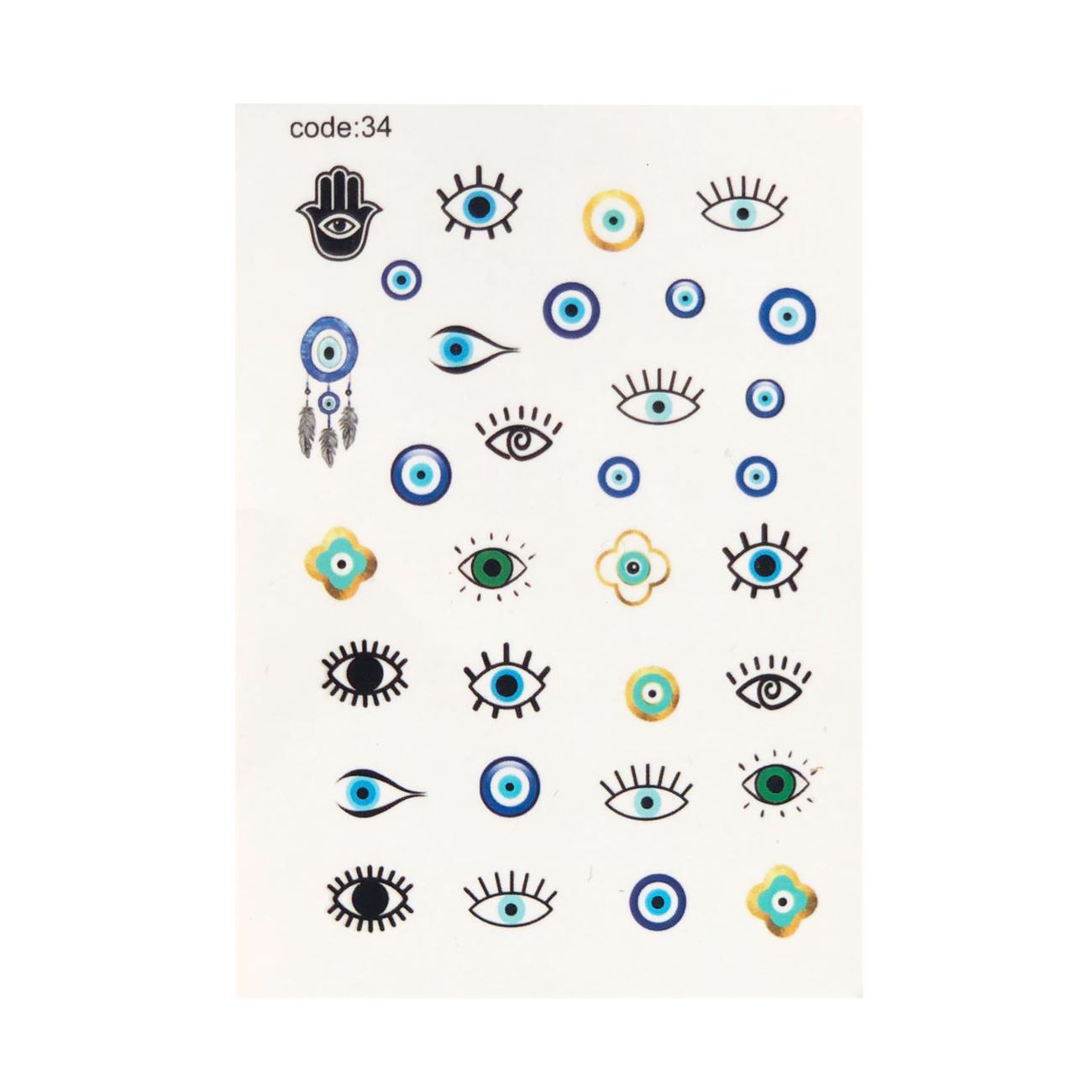 Boze Oog Nagelstickers – Een Modieuze Manier om Negativiteit af te weren (5 stuks)