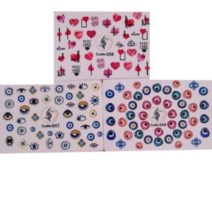 Boze Oog Nagelstickers – Uniek Ontwerp voor Trendy Nagels (3 stuks)