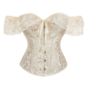 Buste Corset – Perfect voor Feest met Bloemenontwerp in Melkwit