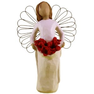 Gracieus Engel met een Boeket Rozen – Een Symbool van Liefde en Sereniteit