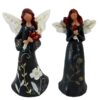 Gracieus Engel Standbeeld met Boeket – Symbool van Sereniteit en Elegantie (2 stuks)