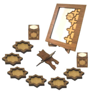 Haft-Sin Set – Geometrisch Houten Ontwerp voor Nowruz