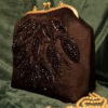 Handgeborduurde Kralen Clutch met Bladontwerp