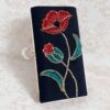 Handgeborduurde Kralen Clutch met Rode Rozen
