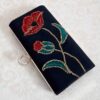 Handgeborduurde Kralen Clutch met Rode Rozen