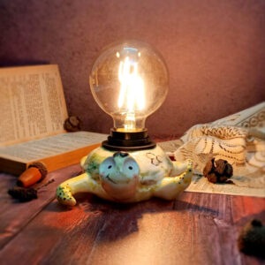 Handgemaakte Keramische Schildpadlamp – Artistieke Tafellamp