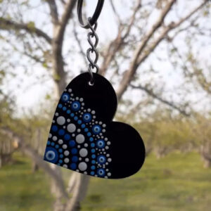 Handgemaakte Sleutelhanger Boze Oog – Hart Amulet