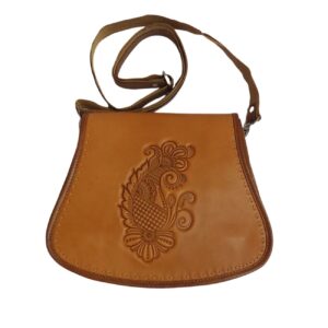 Handgemaakte echte leren boho schoudertas
