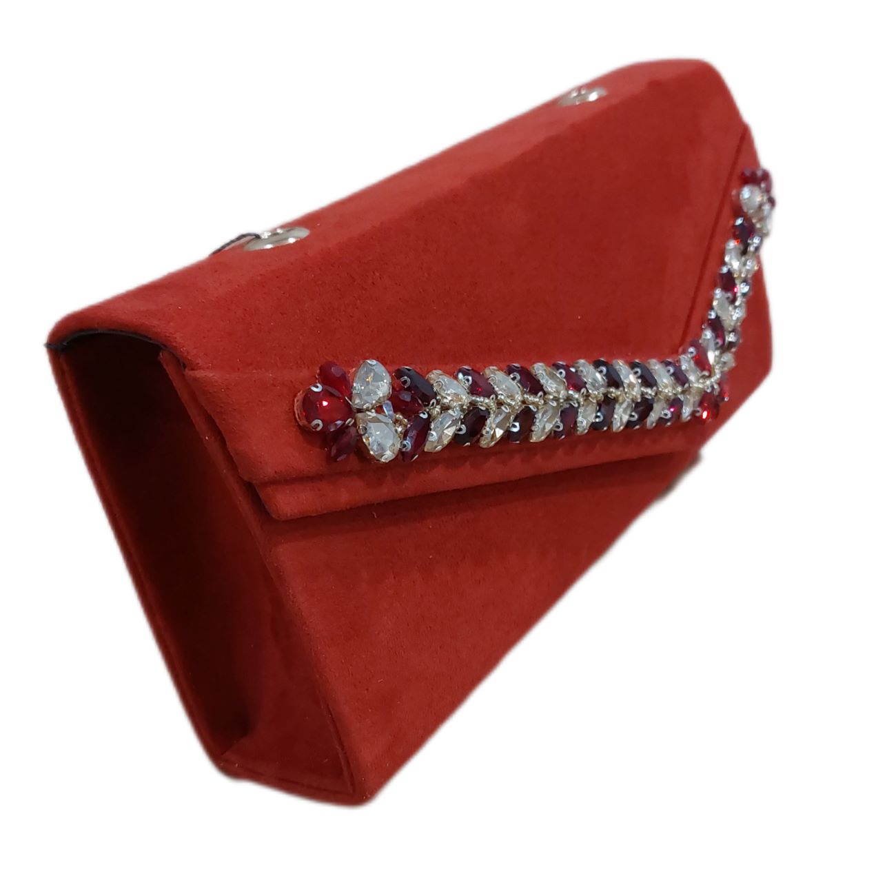Handgeborduurde Kralen Clutch – Rood