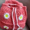 Handgemaakte Gehaakte Tas voor Kinderen – Roze Bloem