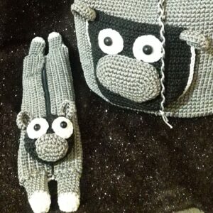 Handgemaakte Gebreide Rugzak & Pennenhouder – Groen Minion