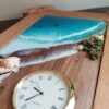 Handgemaakte Houten Bureauklok – Klassiek Strandontwerp