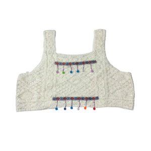 Handgeweven Gehaakte Crop Top – Wit Macramé