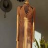 Handgeweven Macramé Jurk – Oranje Boho