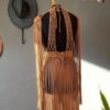 Handgeweven Macramé Jurk – Oranje Boho